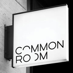 Custom Blade Logo Sign LED Lightbox Durable Stainless Steel Double Sided Illuminated Shop Front Outdoor Commercial Signage