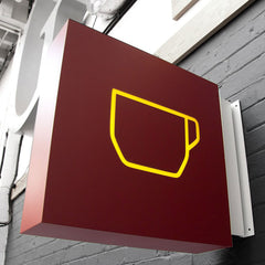 Blade Logo Sign Custom LED Lightbox Signs Stainless Steel Double Lit Shop Front Commercial Sign