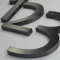 Brushed Stainless Steel Channel Letters – Dark or Black Oxidized Finish, Modern Industrial & Vintage Metal Effect Signage