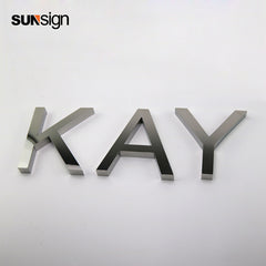 Customized Silver Mirror Stainless Steel Channel Letter Sign Building Wall Metal Business Letter Signages