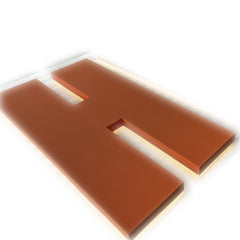 Custom backlit reverse channel letters painted stainless steel rgb led sign letters logo brand identity company business