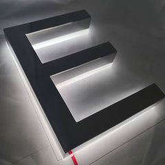Custom Backlit Sign, Light up Logo Sign, Restaurant Sign, 3D Metal Storefront Sign, LED Channel Letters Sign, Office Wall Sign, Reverse-lit Sign Letters