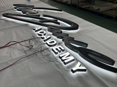 Business signs custom 3d led illuminated letter signs halo lit led letter wall signage custom logo 3d letter signboard