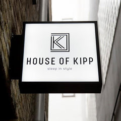 Custom Blade Logo Sign LED Lightbox Durable Stainless Steel Double Sided Illuminated Shop Front Outdoor Commercial Signage