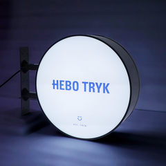 Metal Store Signs Custom Outdoor Shopfront Wall Hanging Business Lightbox Signboard LED Round Blade Sign