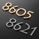 Custom gold silver house numbers hotel indoor door signs engraved stainless steel letters