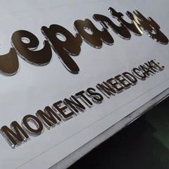 Advertising Gold Color Acrylic Laser Cut Custom Logo Letters Office Sign Indoor Metal Cut Beauty Salon Wall Sign