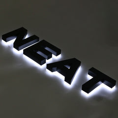 Wall Mounted Outdoor Stainless Steel Channel Letters With Black Paint Company Logo LED Backlit Channel Letter Sign