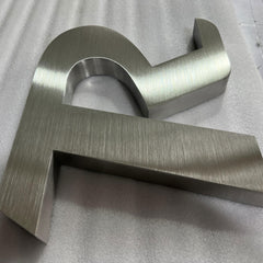 Metal 3D logo Brushed Surface Silver Non Illuminated Channel Letters Indoor Lobby Signage