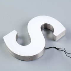 Customized 3D LED Channel Letters Sign Outdoor Waterproof Business Face-lit Trimless Stainless Steel Reception Wall Illuminated Letters