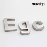 Company sign silver brushed finish aluminium 3D channel letters for wall indoor business decor