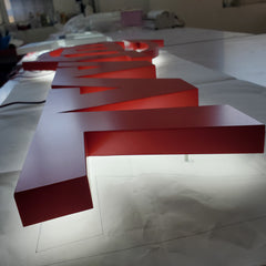 Custom Backlit Channel Letters – 3D Stainless Steel LED Wall Sign, Stand-Off Installation, Storefront, Office, Business Branding