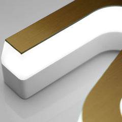 Custom Gold Face Acrylic LED Letters | 3D Illuminated Signage for Storefronts, Hotels, Restaurants & Offices | Backlit, Edge-Lit, Front-Lit Options