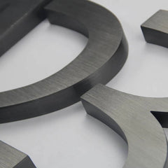 Brushed Stainless Steel Channel Letters – Dark or Black Oxidized Finish, Modern Industrial & Vintage Metal Effect Signage