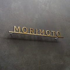 Gold finish durable stud mounted signs company name stainless steel solid cut letters sign