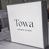 Blade Logo Sign Custom LED Lightbox Signs Stainless Steel Double Lit Shop Front Commercial Sign