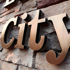 Custom Bronze Copper Letters Signage Antique Brushed Shop Signs Metal Letters And Numbers Door Logo Signage