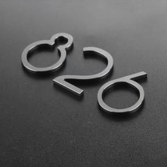 Custom gold silver house numbers hotel indoor door signs engraved stainless steel letters