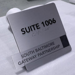 Custom Text ADA Door Sign Metal Braille Door Signs ADA Compliant Office Boardroom Directional Signage Custom Business Identification