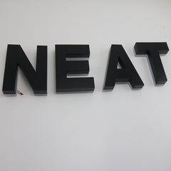Wall Mounted Outdoor Stainless Steel Channel Letters With Black Paint Company Logo LED Backlit Channel Letter Sign