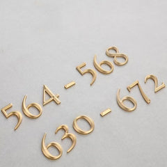 Custom gold silver house numbers hotel indoor door signs engraved stainless steel letters