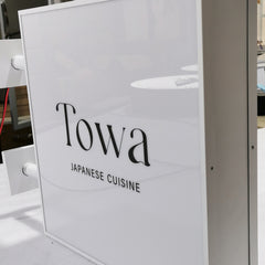 Blade Logo Sign Custom LED Lightbox Signs Stainless Steel Double Lit Shop Front Commercial Sign