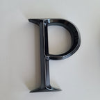 Custom Solid Aluminum Letters for Wall & Business Signage – 3D Tapered Metal Letters, CNC Engraved Non-Lit Sign, Glossy Black Electroplated Finish, Office Storefront Logo Decor