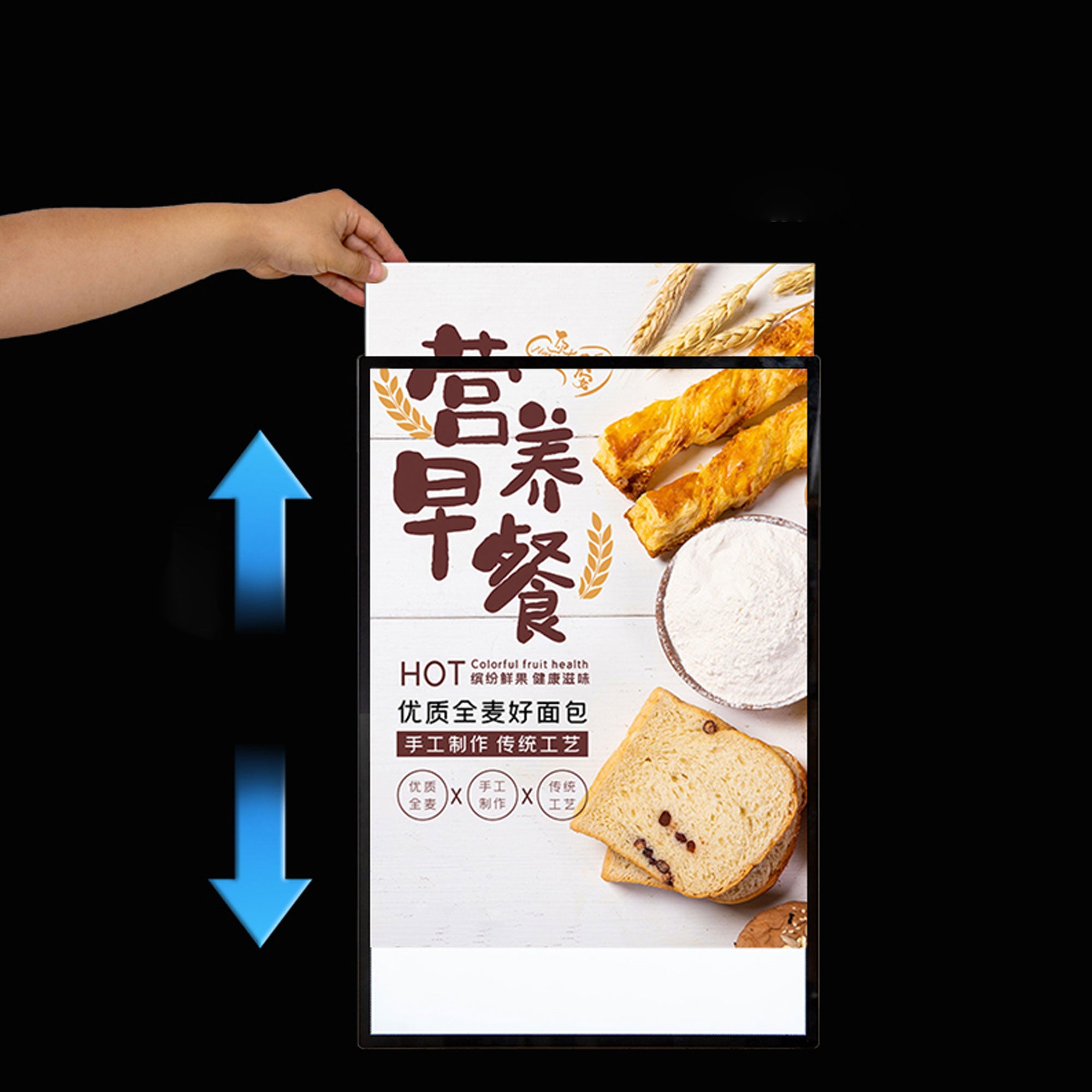 Wall Mounted LED Light Box – Space-Saving Design, Front-Lit Acrylic, Custom Sizes, Vibrant Display for Bars, Shops, Cafés