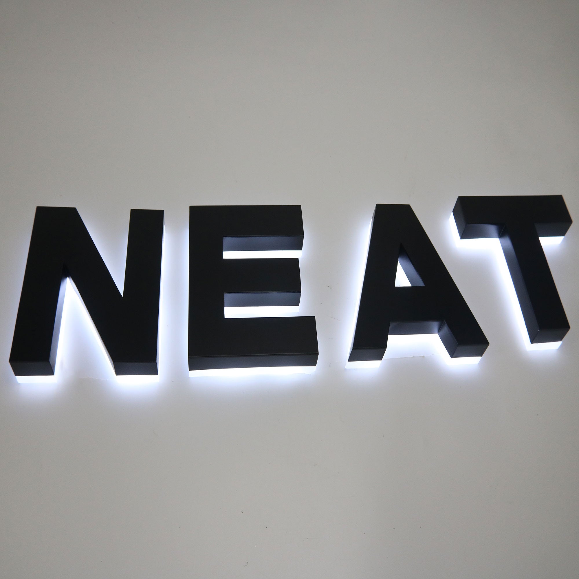 Wall Mounted Outdoor Stainless Steel Channel Letters With Black Paint Company Logo LED Backlit Channel Letter Sign Secondary image