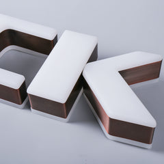Custom Double-Side Channel Letters Trimless Aluminum Stainless Steel Sign for Shop Storefront Restaurant Office Mall Home Wall Decor
