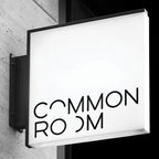 Custom Blade Logo Sign LED Lightbox Durable Stainless Steel Double Sided Illuminated Shop Front Outdoor Commercial Signage
