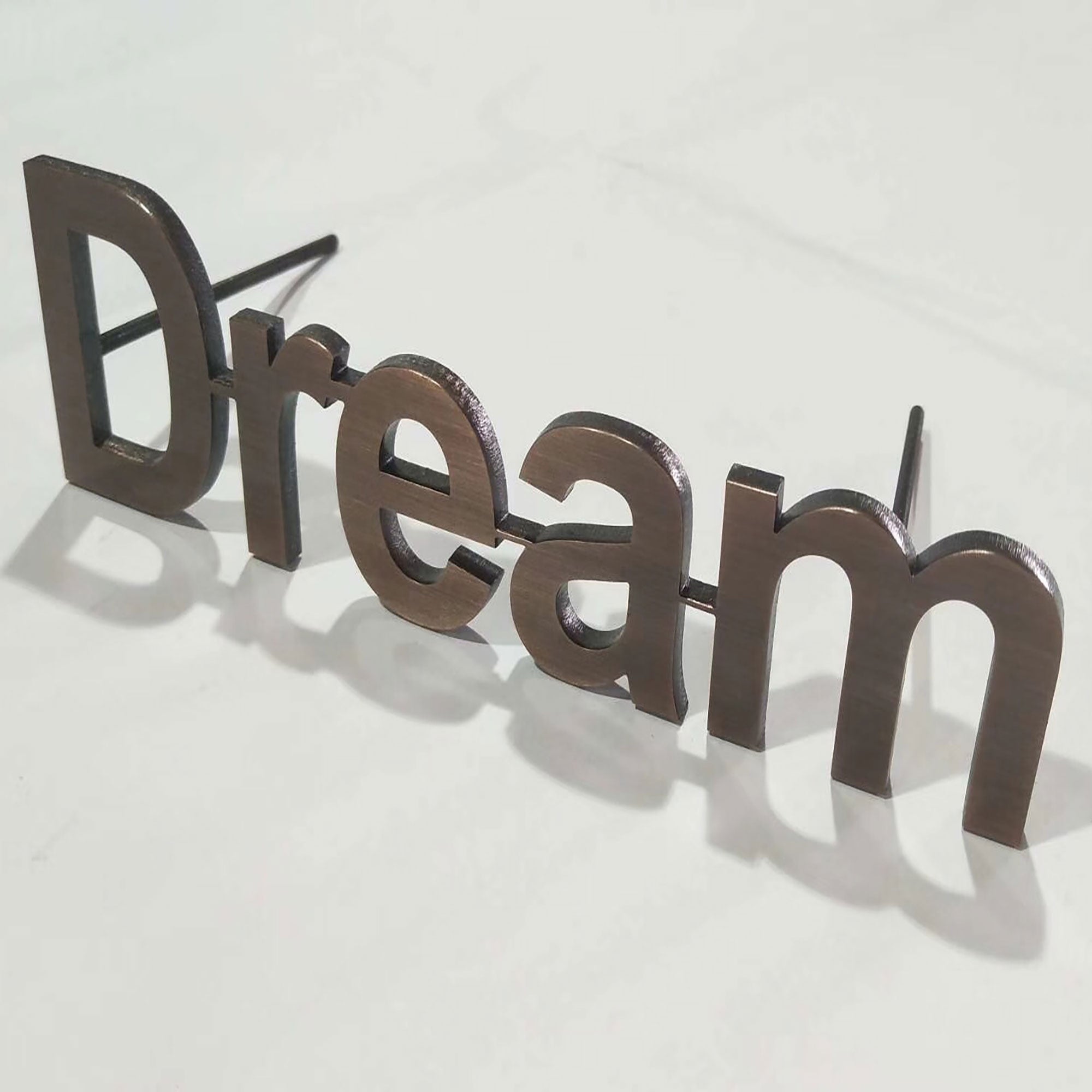 Brushed copper vintage metal door signage letters 3D non illuminated letters signs for advertising customized Main image