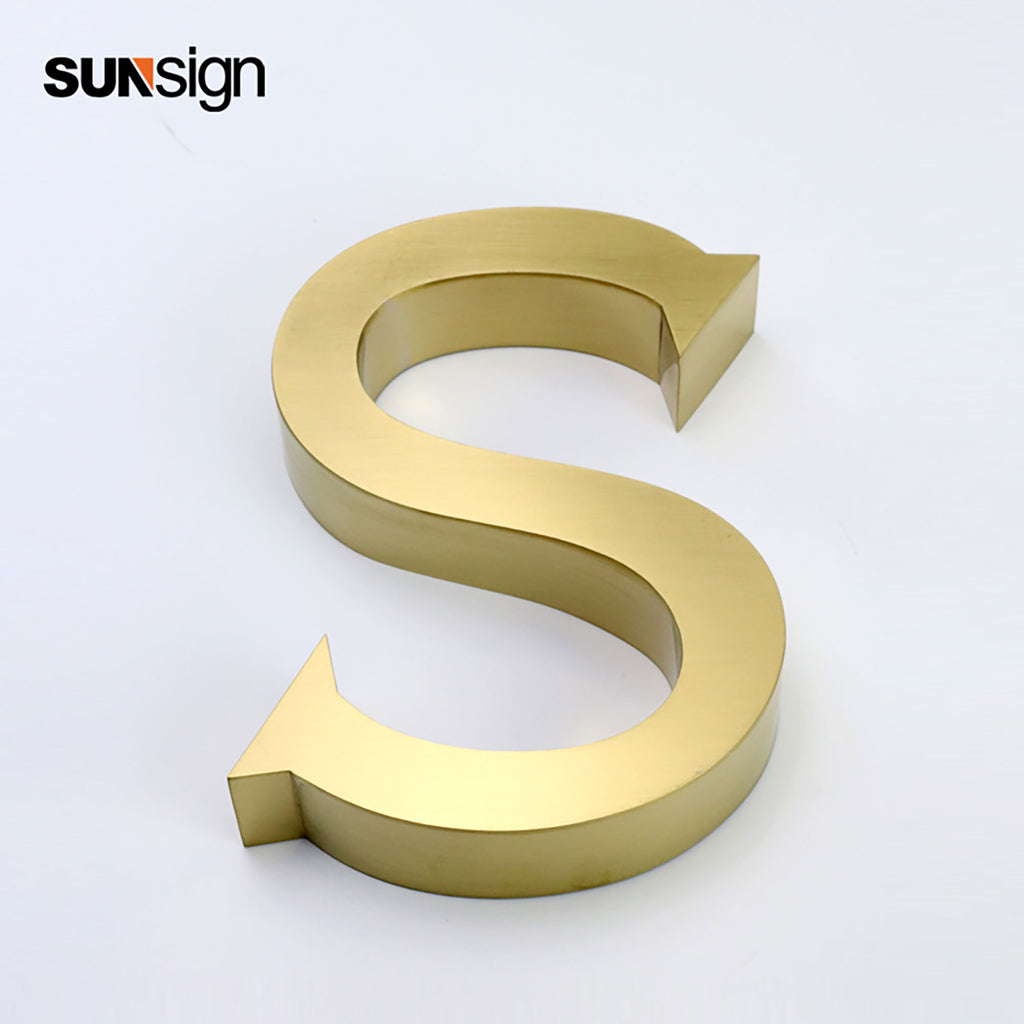 Custom Non-Lit Metal Channel Letters Trimless Stainless Steel Aluminum Signage for Shop Storefront Restaurant Office Home Wall Decor