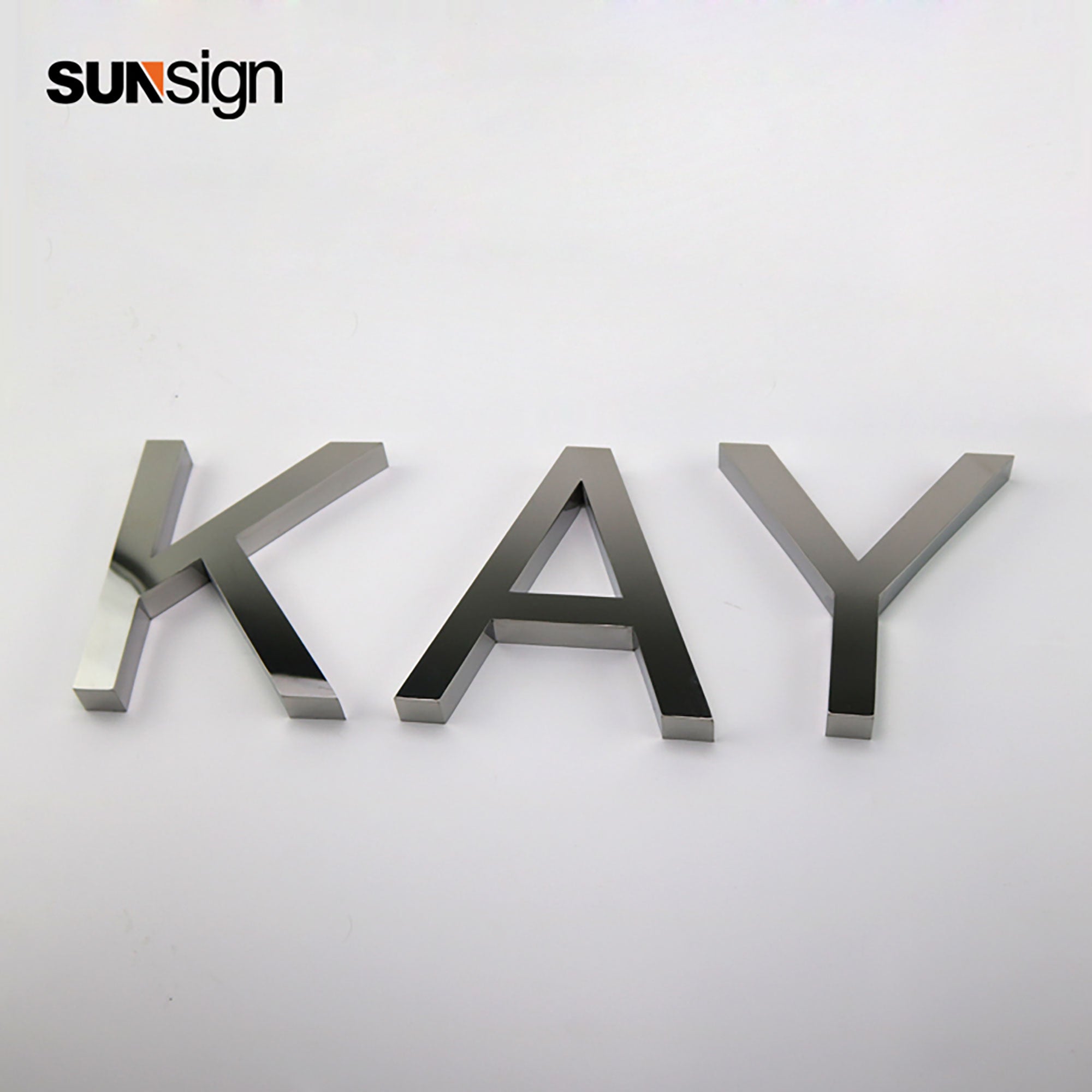 Customized Silver Mirror Stainless Steel Channel Letter Sign Building Wall Metal Business Letter Signages