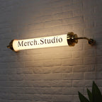 Customized acrylic round tube light box sign led doorstep advertising signboard for café shop