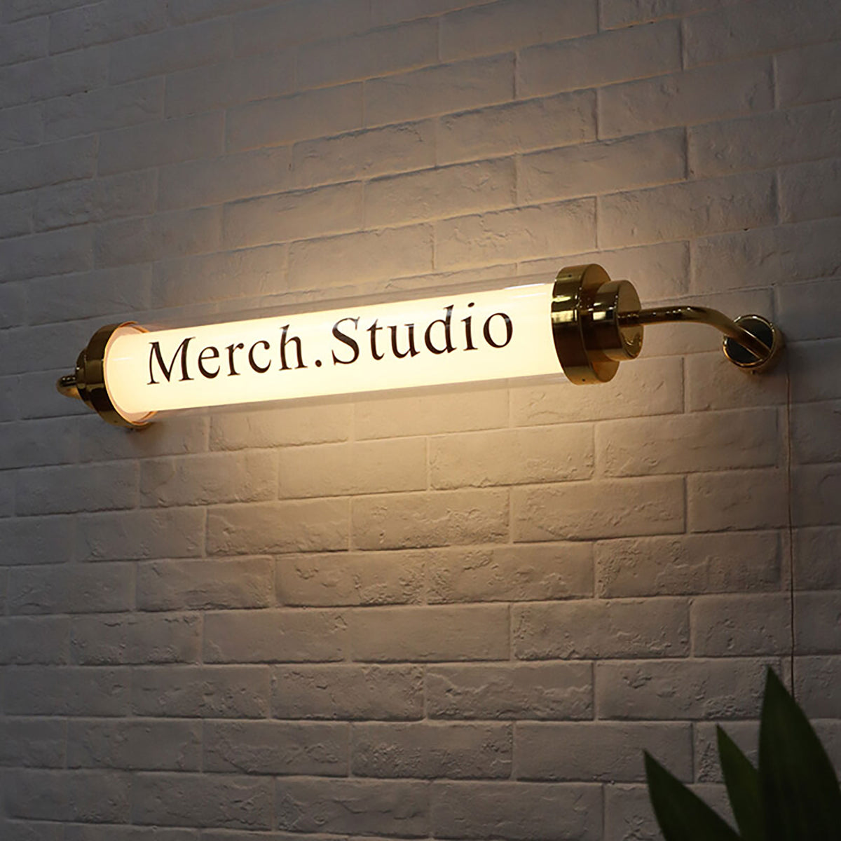 Customized acrylic round tube light box sign led doorstep advertising signboard for café shop