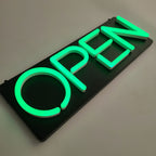 Custom Black Painted Light Box Sign – Wall Mounted LED Sign with Raised Green Acrylic Letters, 3D Illuminated Business Signage for Storefront, Office, Restaurant & Retail Branding