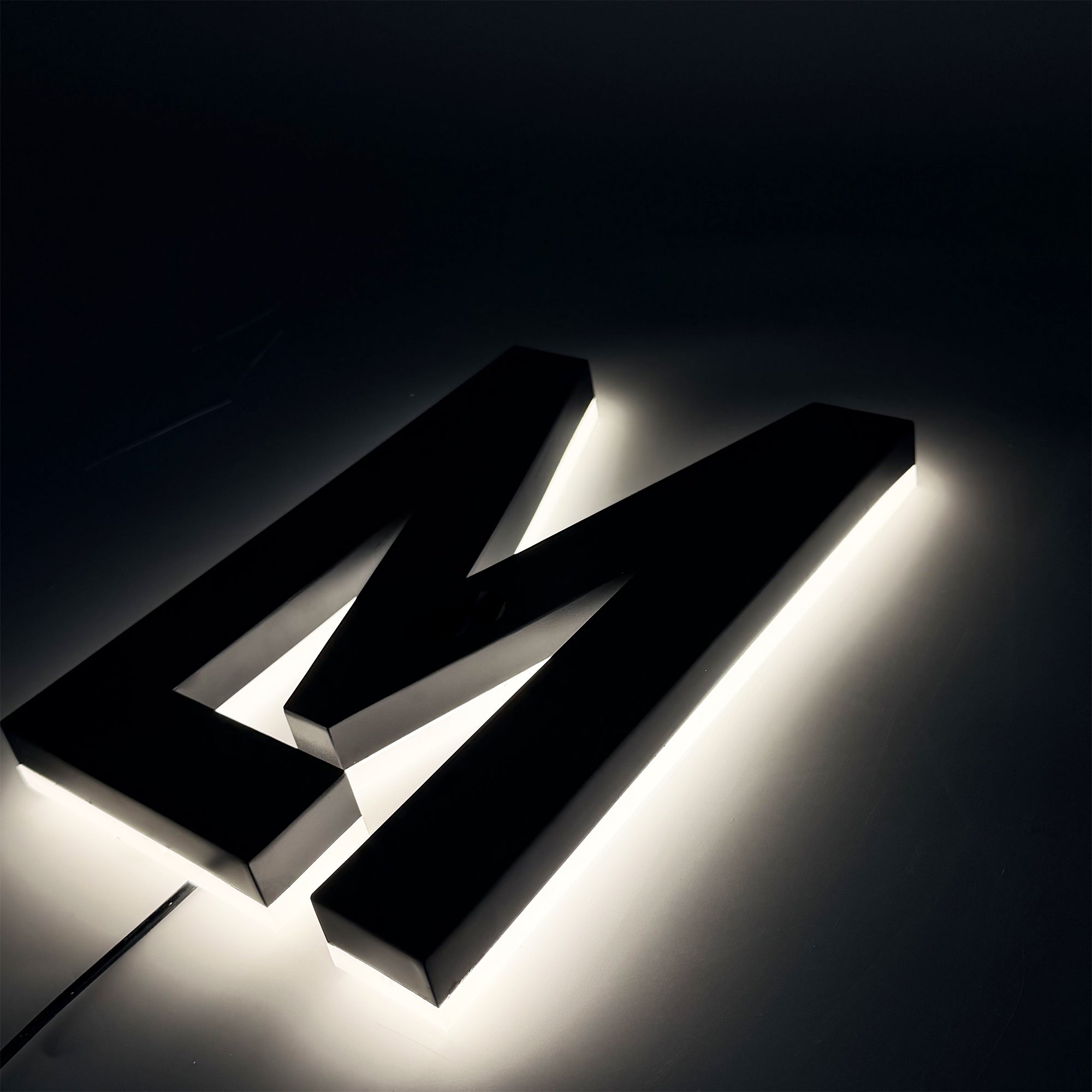 Custom Stainless Steel Halo Lit LED Channel Letters – Backlit Alphabet Sign for Business & Storefront Secondary image