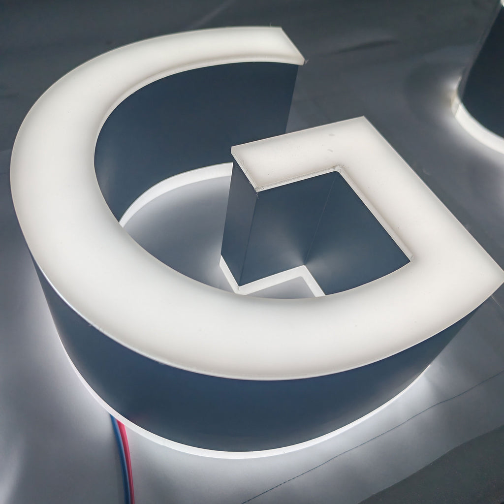 3d Backlit Sign, 3d Led Signage, Custom Outdoor Logo Sign, Custom Business Sign, Double Sided Illuminated Letters, Metal Sign Letters