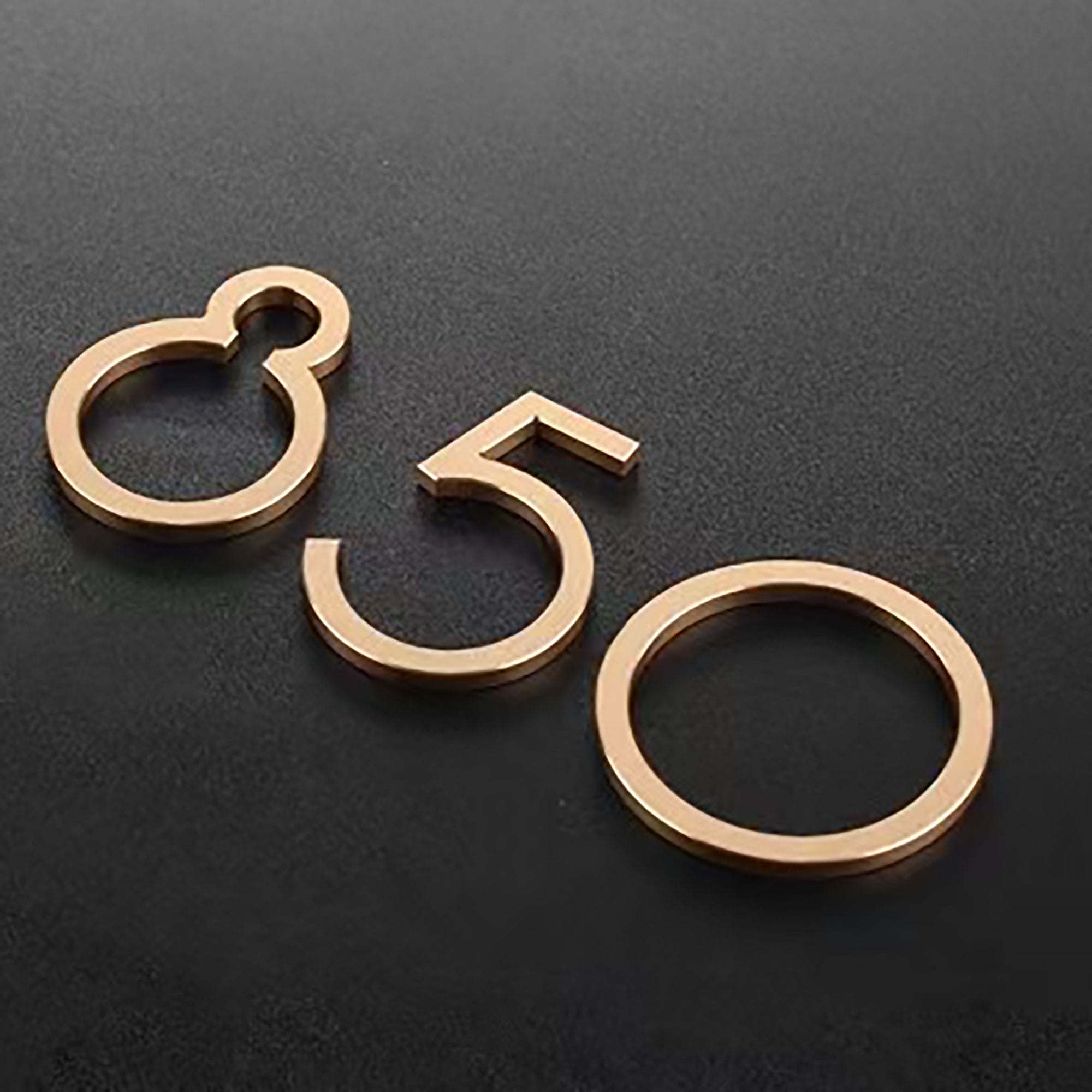 Custom gold silver house numbers hotel indoor door signs engraved stainless steel letters