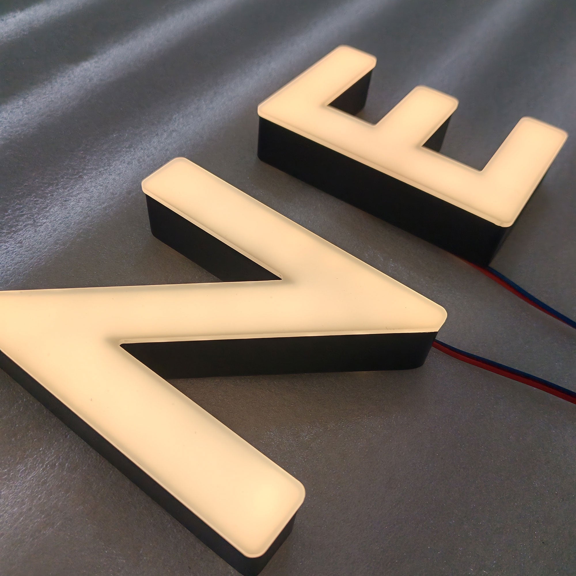 3D LED Front Lit Sign, Rimless LED Channel Letters, Face Lit Business Signage, Custom Front Illuminated Store Front Sign, Waterproof Outdoor Signage