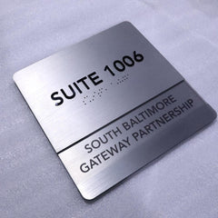 Custom Text ADA Door Sign Metal Braille Door Signs ADA Compliant Office Boardroom Directional Signage Custom Business Identification