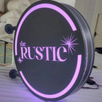 Double Sided Custom Sign, RGB LED Sign, Store Front Sign, Personalized Sign, Wall Blade Sign, Outdoor Sign, Double Sided Projecting Light Box, Round Lightbox Sign