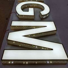 Waterproof Business Custom Punching Holes Led Channel Letters Front-lit LED Advertising Face Illuminated Channel Letter Sign
