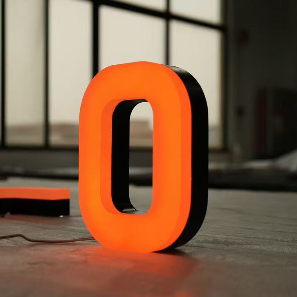 High Quality RGB Halo Lit Black Stainless Steel Channel Letters for Retail Store Signage