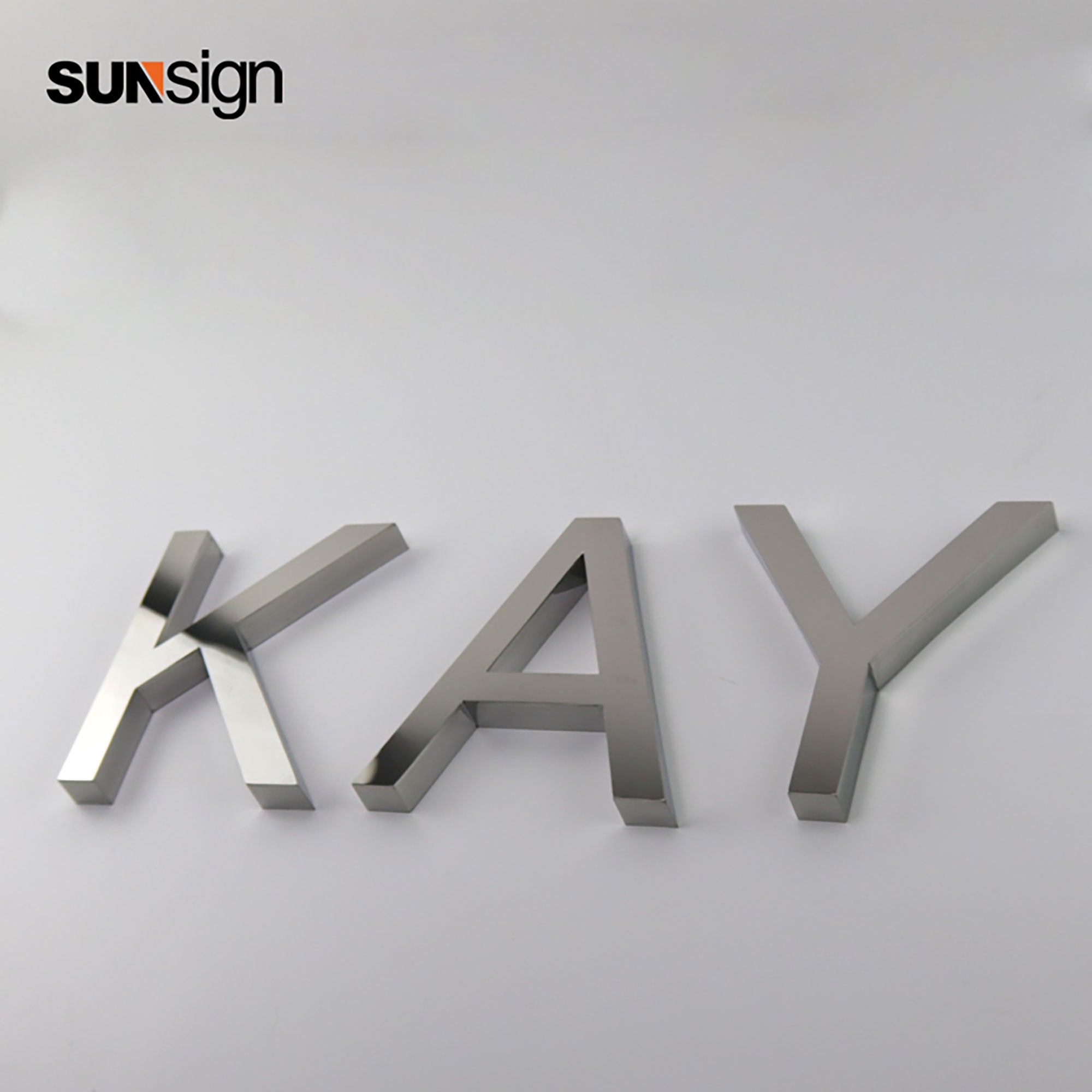 Customized Silver Mirror Stainless Steel Channel Letter Sign Building Wall Metal Business Letter Signages