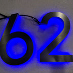 Custom Black Stainless Steel RGB Halo Lit LED Channel Letters – Backlit Sign for Storefront
