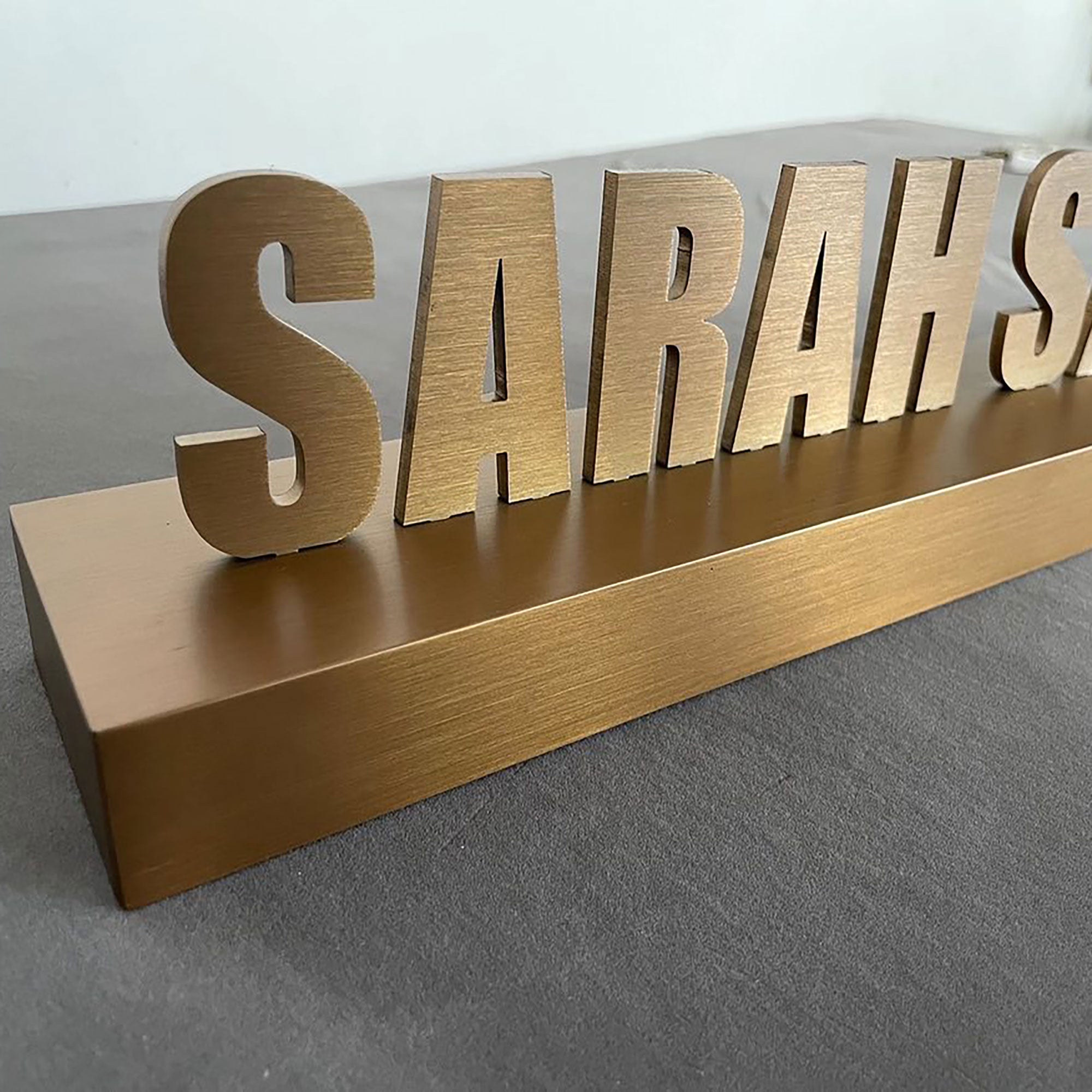 Brushed Brass Cut Letters – Custom Metal Signage, Elegant Storefront, Office, Indoor & Outdoor Branding, Premium Finish
