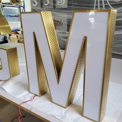 Waterproof Business Custom Punching Holes Led Channel Letters Front-lit LED Advertising Face Illuminated Channel Letter Sign