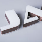 Waterproof led store signage double sided illuminated 3d channel letters sign with copper finish